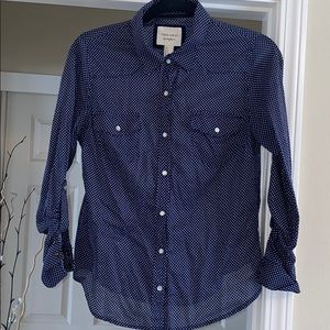 Forever 21 Small polka dot Dark blue Blouse